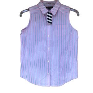 NWT Lands' End Striped Sleeveless Top size 12 girls